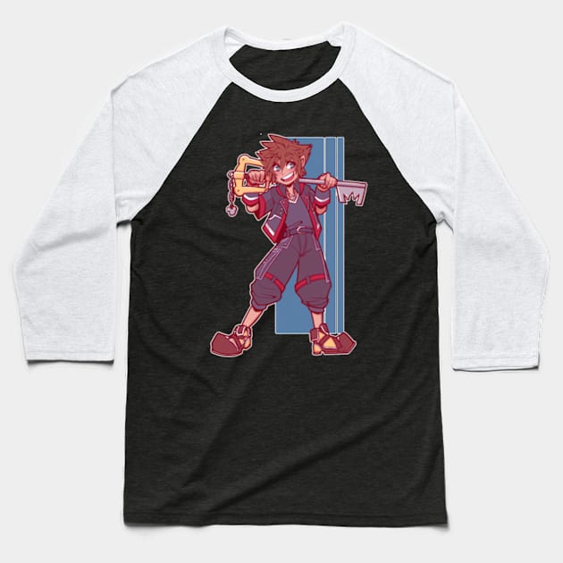 Sora Baseball T-Shirt by TaivalkonAriel